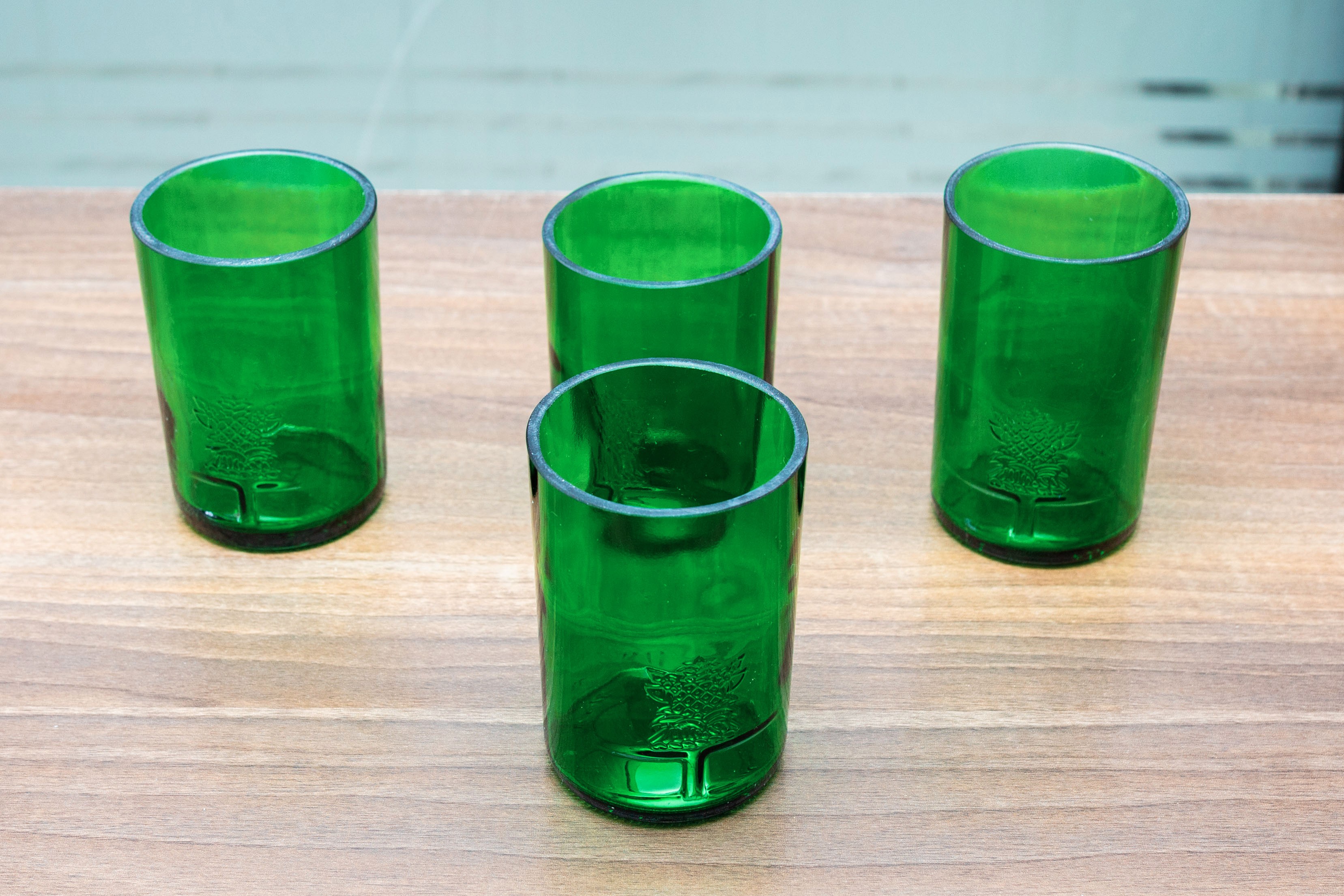 Handcrafted from recycled glass